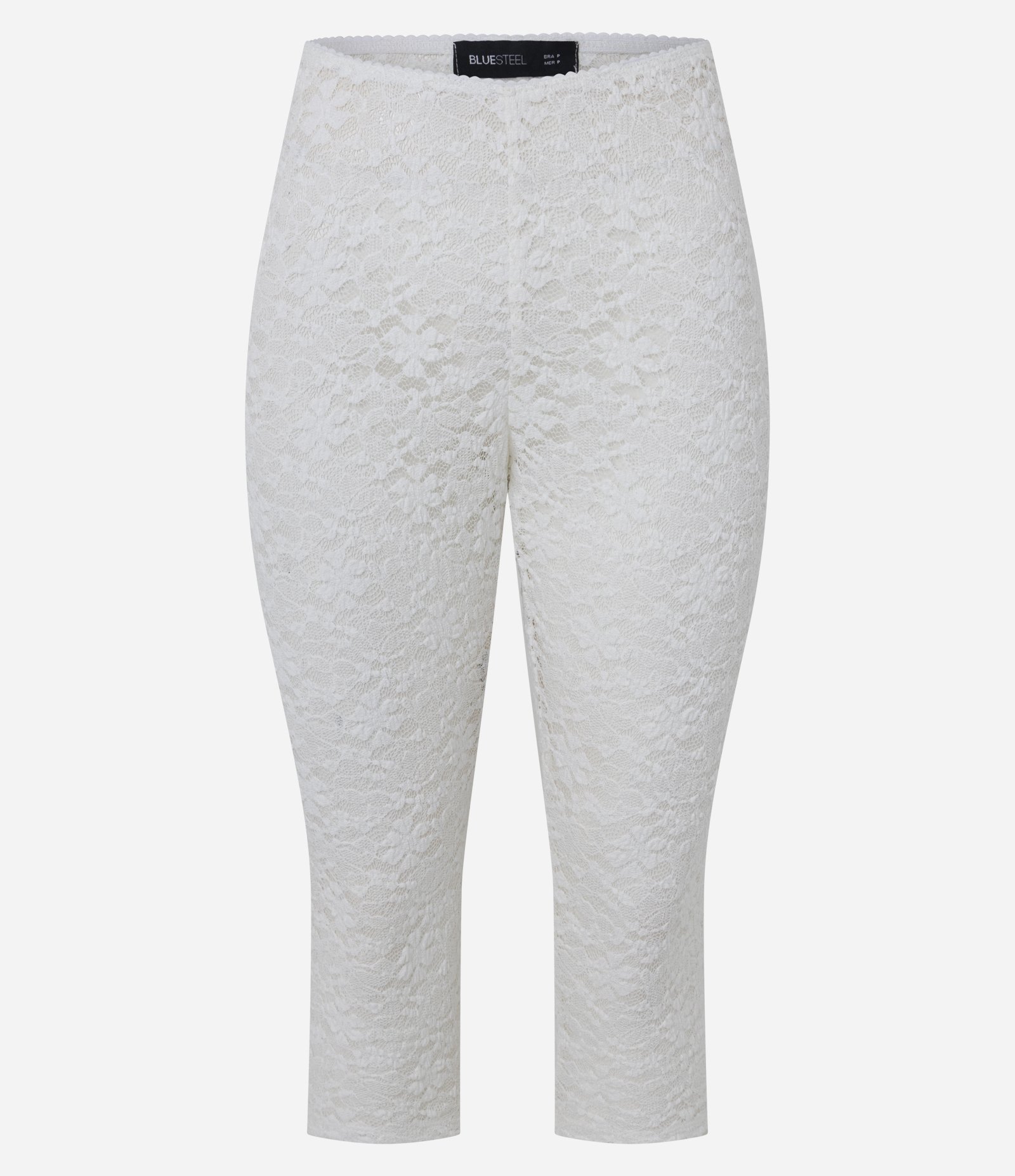 Calça Capri em Renda Floral Branco