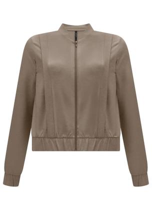 Jaqueta Feminina Bomber Com Zíper Em Moletom LUNENDER 69362