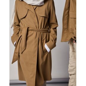 TRENCH COAT FEMININO ALONGADO PELETIZADO