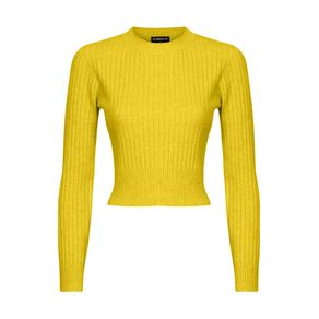 TRICOT FEMININO CROPPED CANELADO