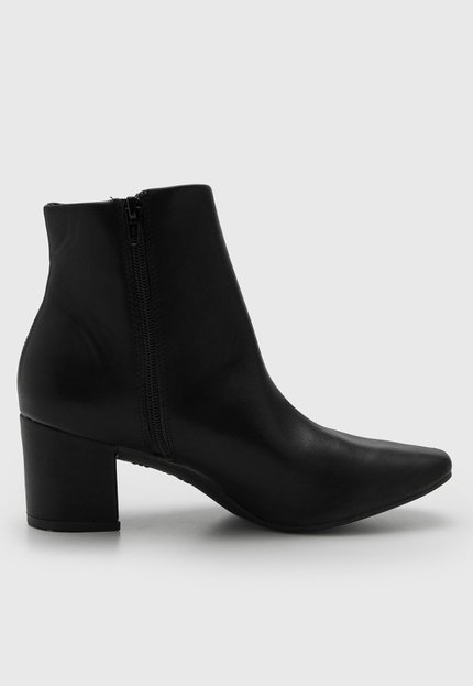 Bota Feminina VIA UNO Cano Baixo Salto Bloco Preta