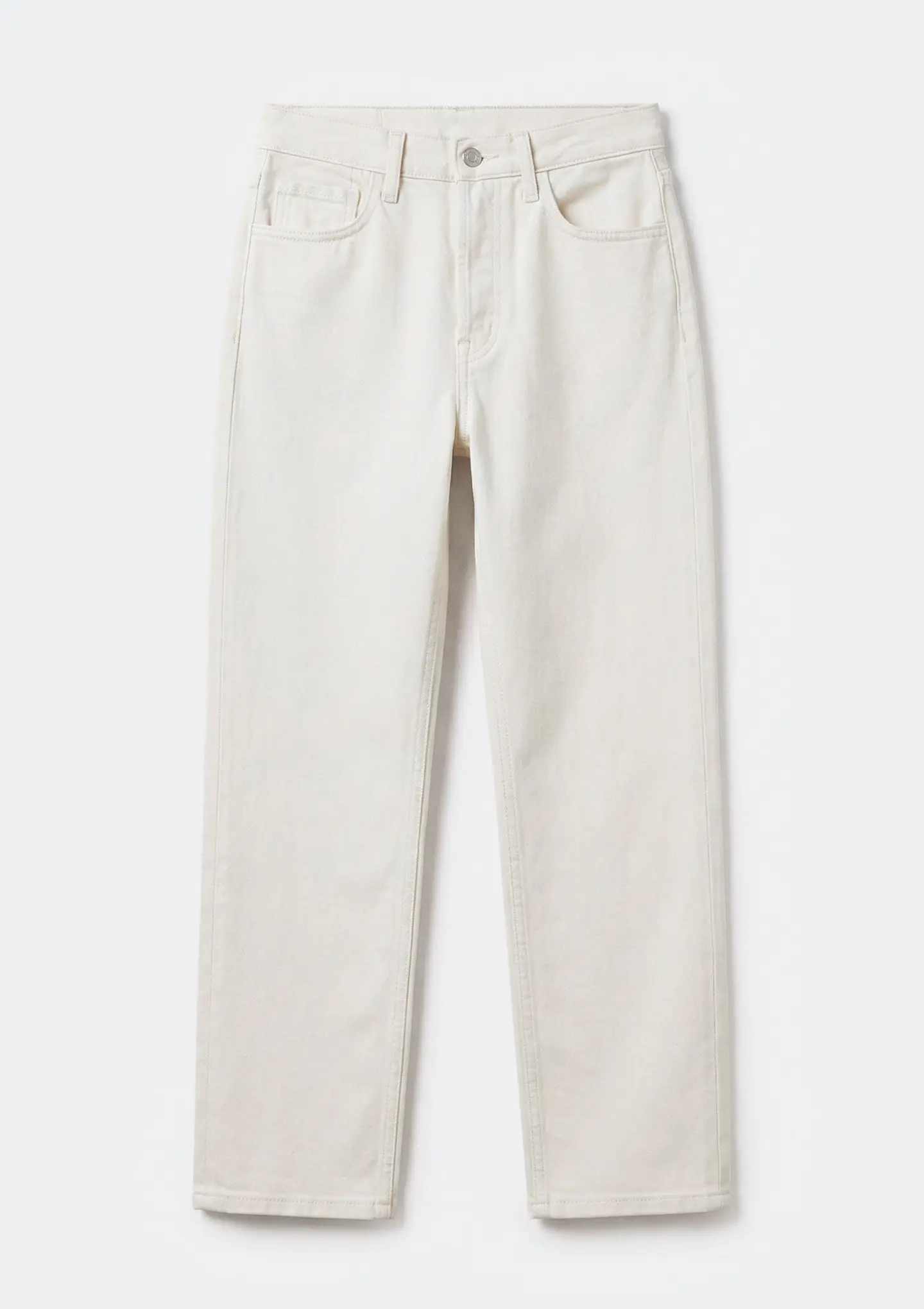 Calça Feminina Reta Em Sarja - Off white