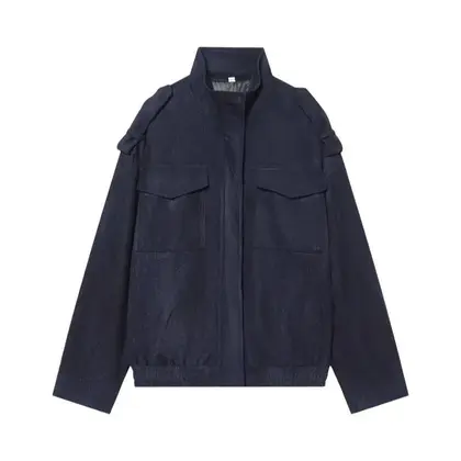 Jaqueta Bomber Feminina Oversized De Camurça Com Zíper Para Inverno E Meia Estação - MUJER