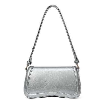 Bolsa CLUCI Small Silver Crocodile Grain PU para mulheres