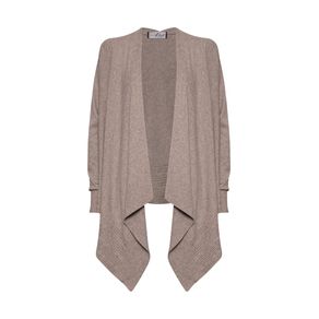 CARDIGAN FEMININO EM TRICOT COM PONTAS