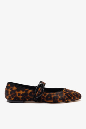 Sapatilha Verona Couro Leopardo e Camurça Preto