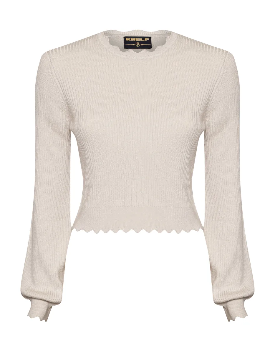 TRICOT FEMININO AJUSTADO ACABAMENTO ONDULADO