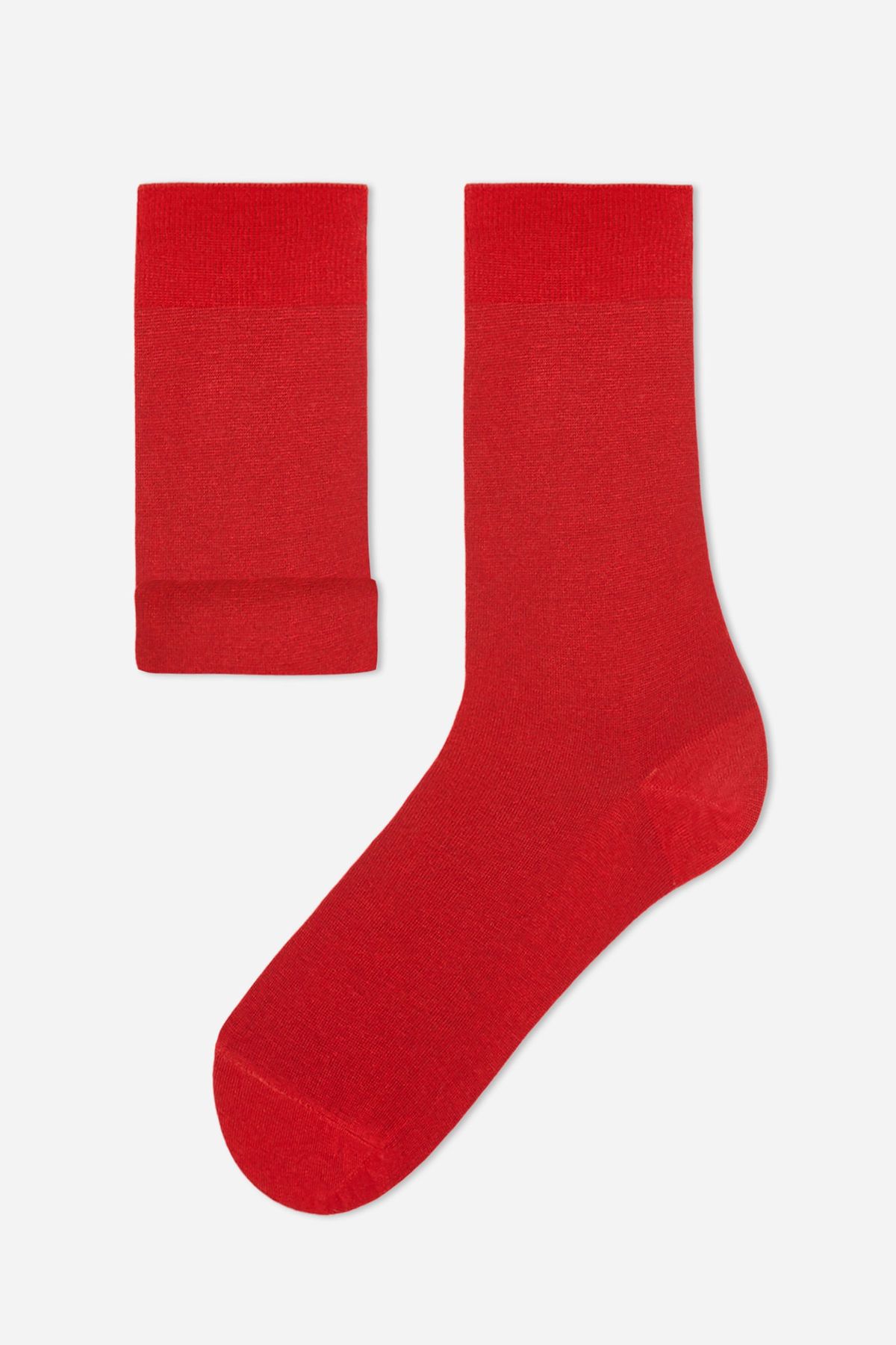 Meia Curta Em Cashmere Masculina - Vermelho