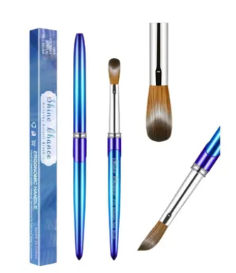 Pincel Kolinsky Para Unhas, Para Manicure Em Gel, Arte Acrílica, Líquido, Pó, Escultura, Delineador - Shine Chance