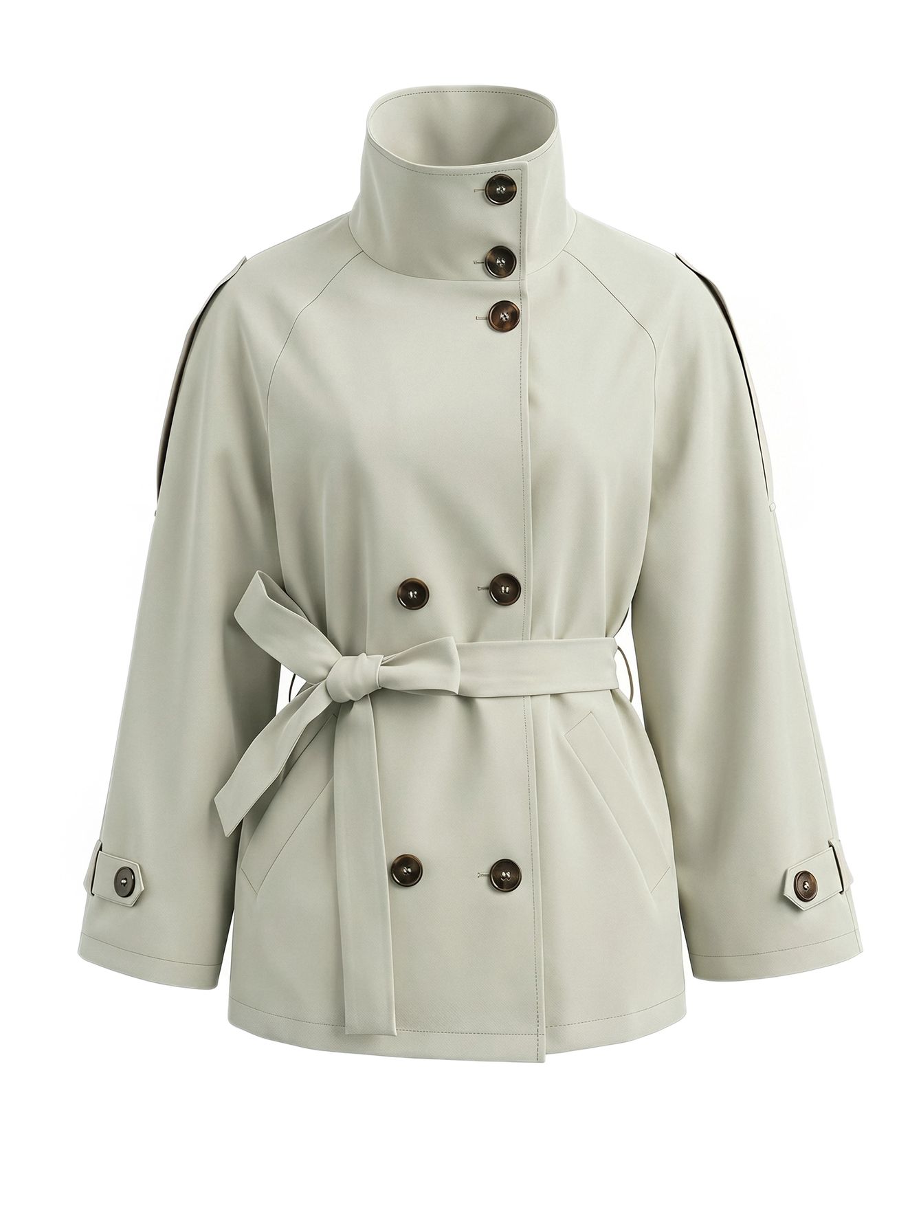 Casaco Trench Feminino de Manga Longa