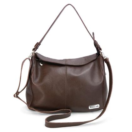 Bolsa Feminina em Couro Legitimo Sacola Hobo Média Road Seven Metais Pratas