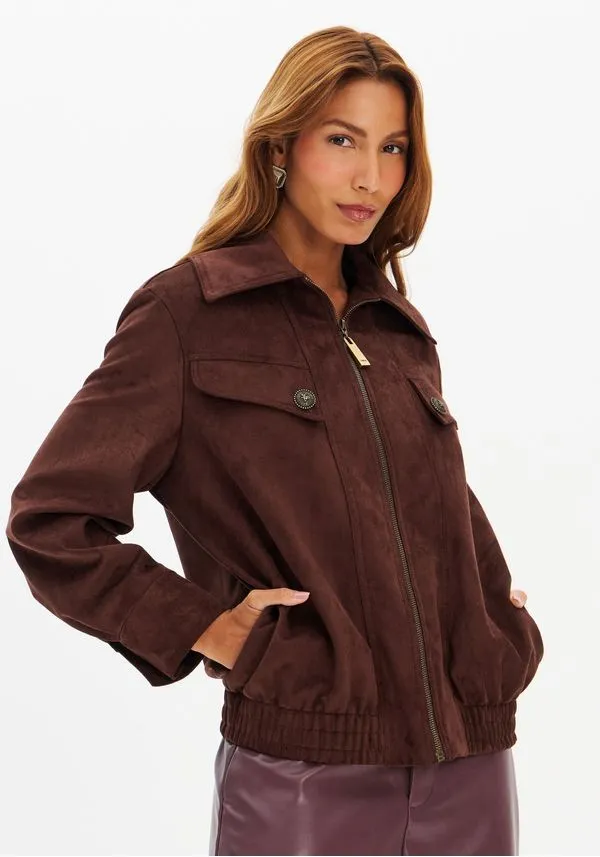 Jaqueta Bomber De Suede