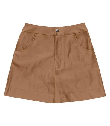 Shorts Feminino material sintético Sintético Endless Marrom