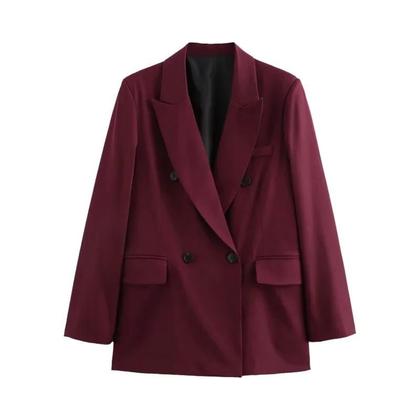 Blazer Feminino Oversized De Manga Longa, Estilo Vintage Para Escritório, Moda 2025 - MUJER
