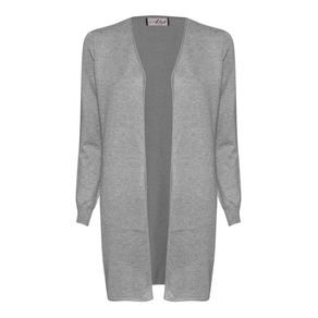 CARDIGAN FEMININO EM TRICOT ALONGADO ABERTO