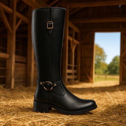 Bota Cano Longo Feminina Rodeio Inverno Montaria Confortável - Calçado Para Mulher Frio Cano Alto Envio Já