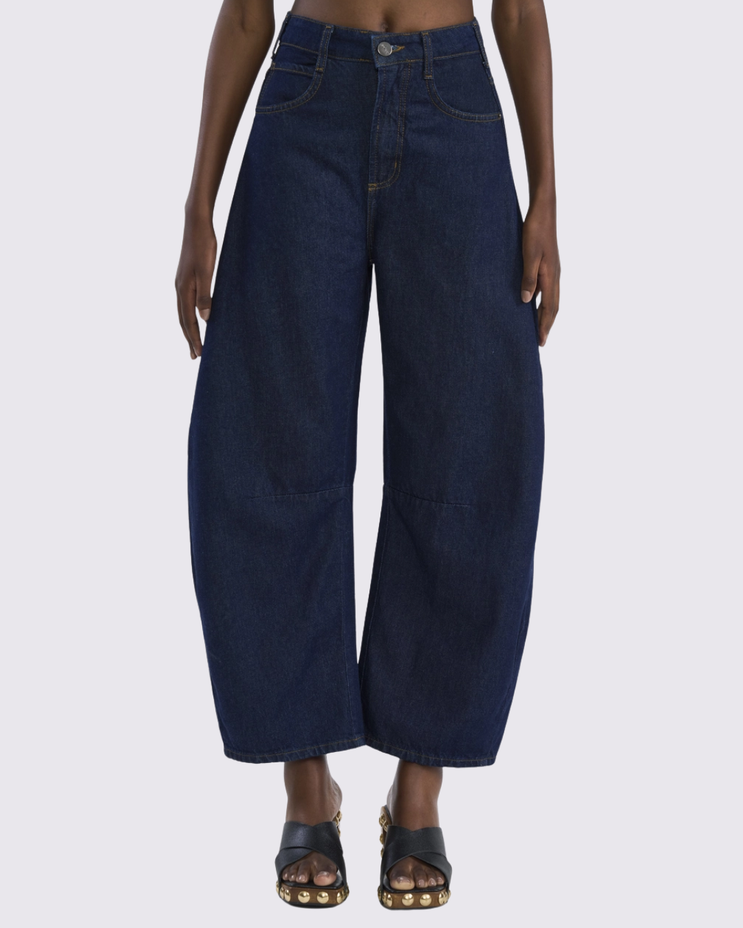 Calça Jeans Barril Com Barra Ampla