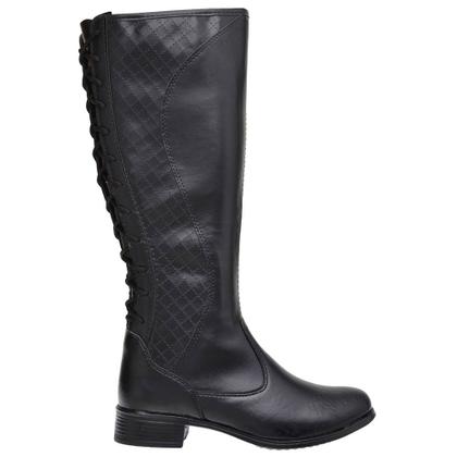 Bota Montaria Feminina Cano Longo Amarração Top - Lovely Footwear