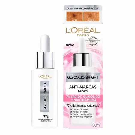 Sérum Facial Anti-Marcas com Ácido Glicólico L'Oréal Paris Glycolic Bright 30ml