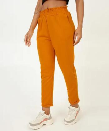 Calças moletom laranja femininas - INNOVA CALÇAS