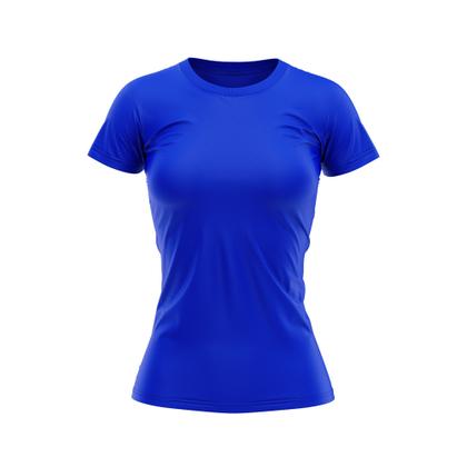 Camiseta Babylook Feminina Lisa DryFit Uv Verão Azul Royal - Everest Sport