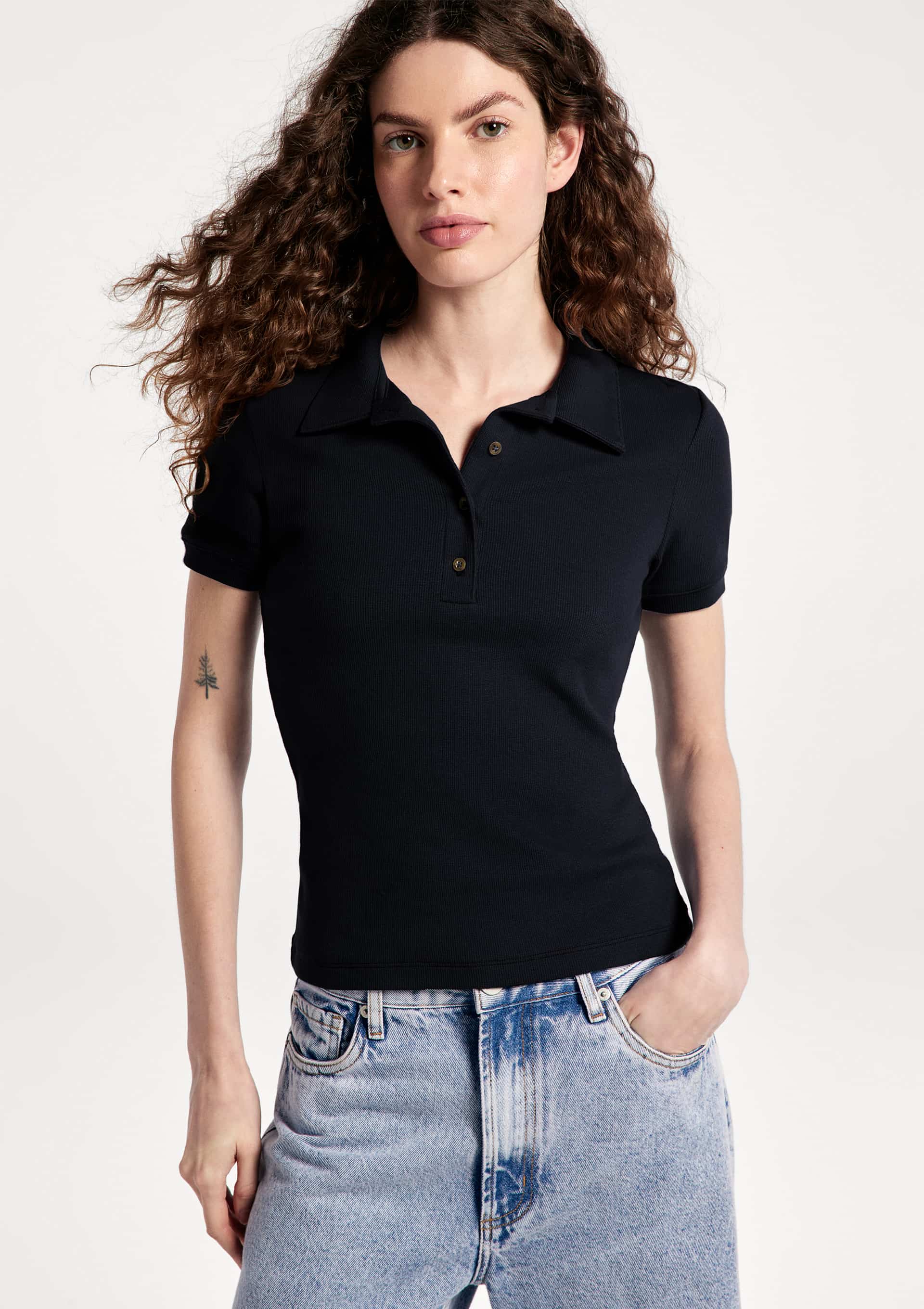Polo Feminina Em Ribana Ultra Soft - Preto