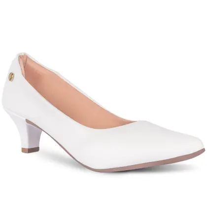Sapato Scarpin Salomé Feminino Bico Fino Salto Alto Bloco Quadrado - Takata