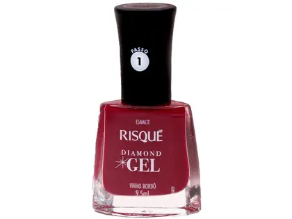 Esmalte Risqué Diamond Gel Vinho Bordô Cremoso 9,5ml