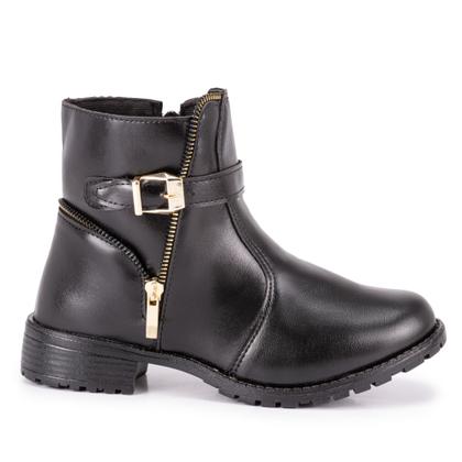 Botinha Bota Feminina Cano Curto Fivela e Zíper Salto Baixo Marrom Casual 707 adv - Adventure