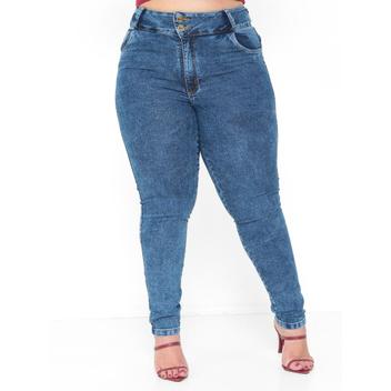 Calça Skinny Jeans Marmorizada Feminina Plus Size com dois botões e lycra - Taiga Jeans - Outros Moda - Magazine Luiza