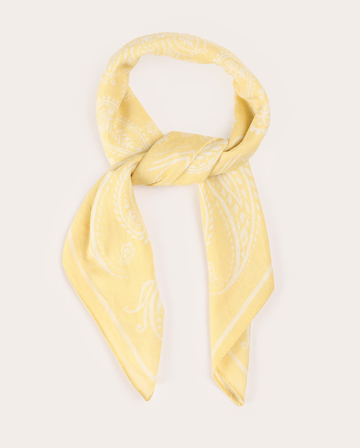 Lenço feminino bandana paisley - Amarelo Claro