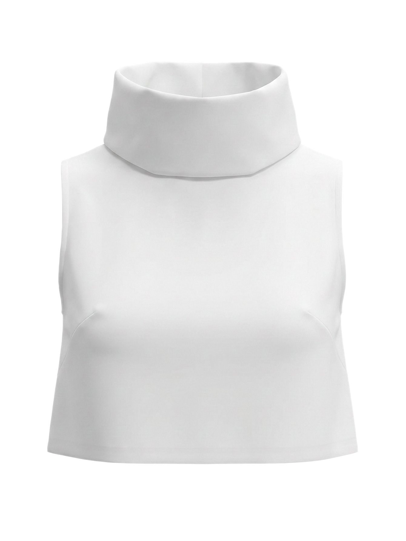 Denimoi Top Cropped Sem Mangas com Gola Exagerada