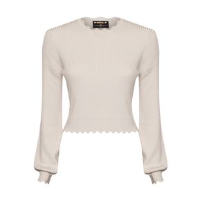 TRICOT FEMININO AJUSTADO ACABAMENTO ONDULADO