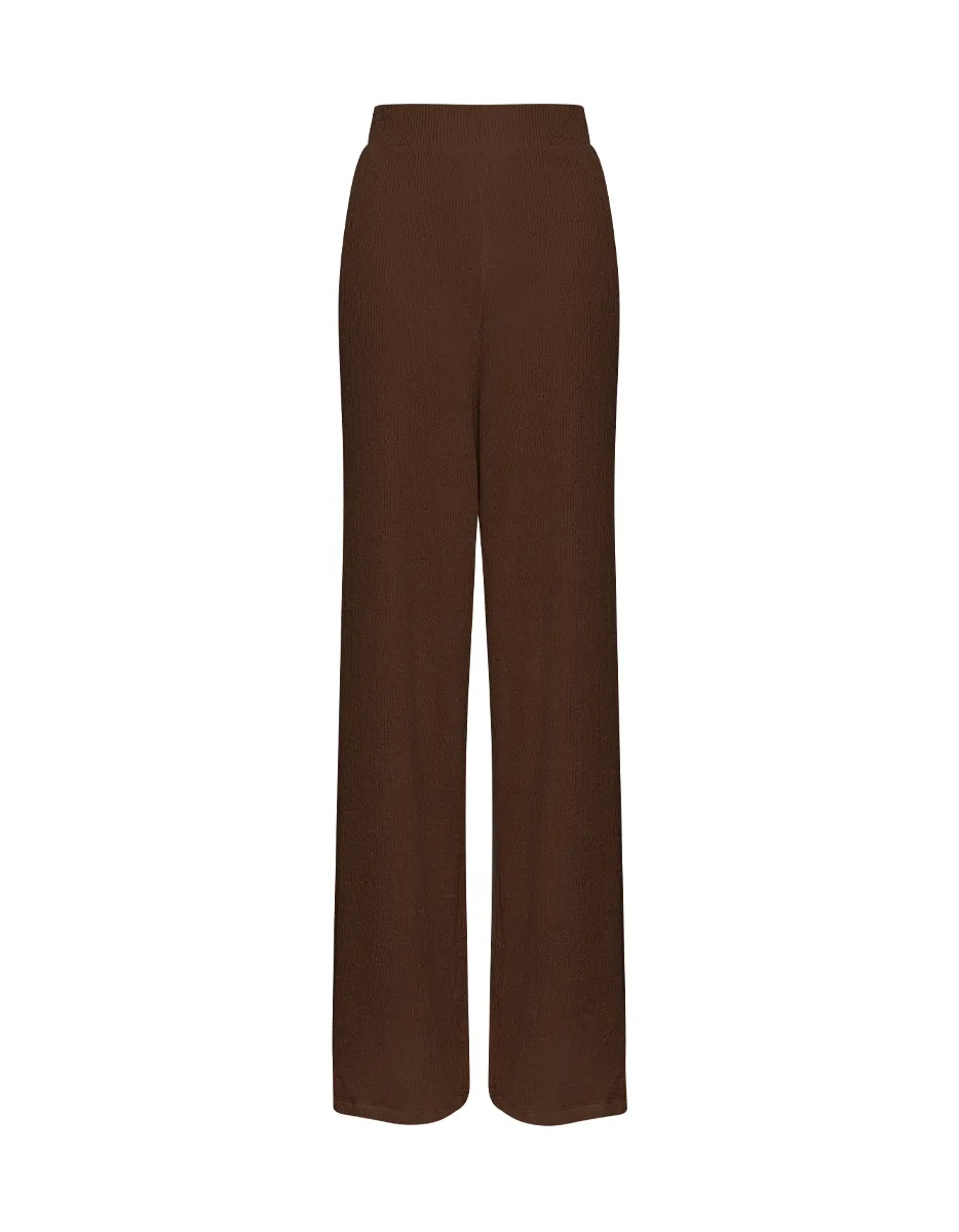 CALÇA FEMININA PANTALONA MALHA TEXTURIZADA